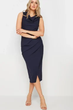 Tall Cowl Neck Wrap Dress