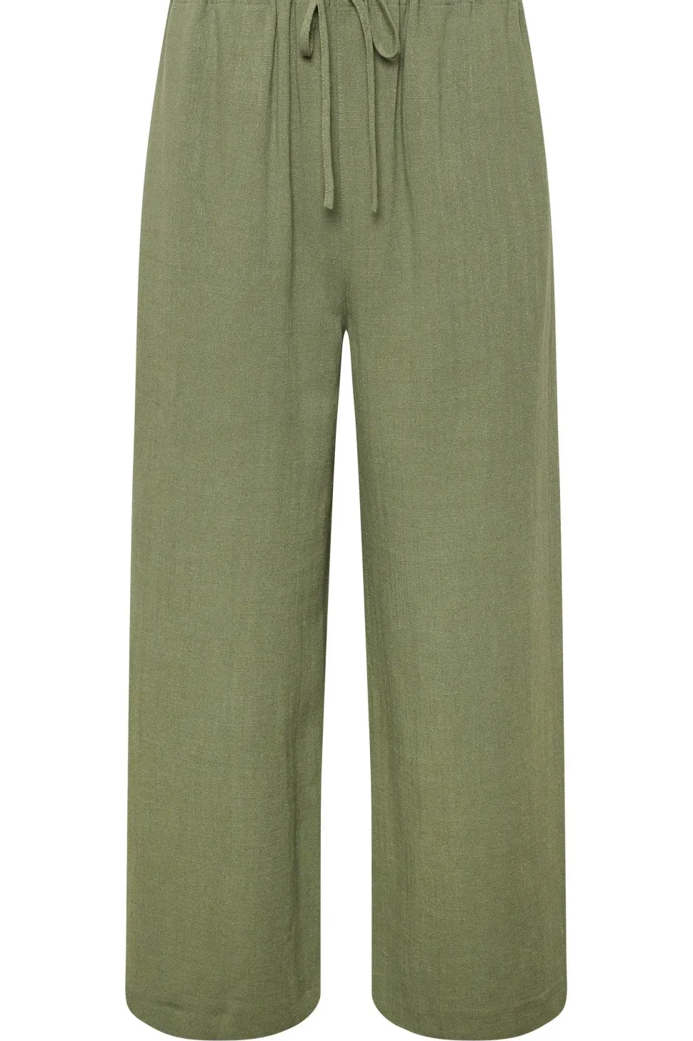 Tall Cropped Wide Leg Linen Trousers