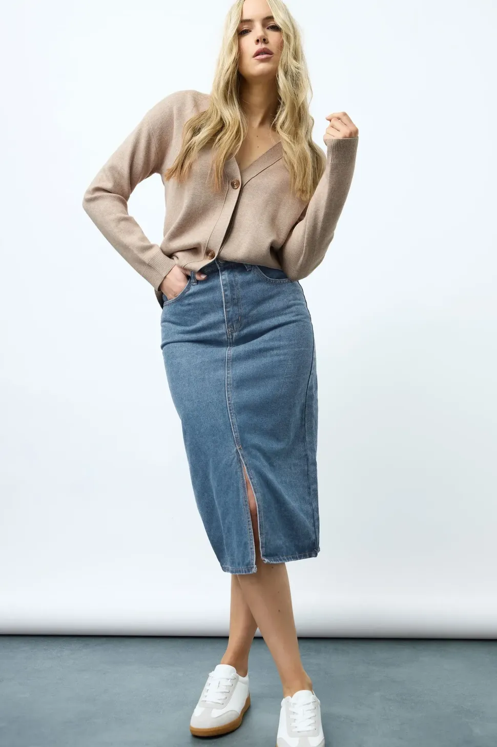 Tall Denim Midi Skirt