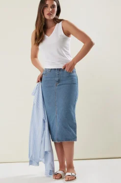 Tall Denim Midi Skirt