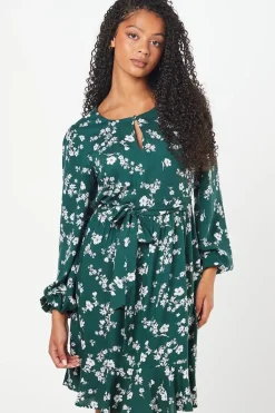 Tall Ditsy Floral Print Belted Mini Dress