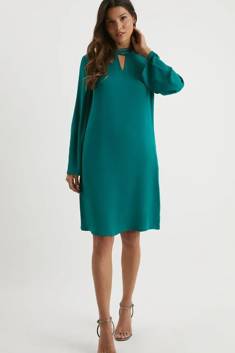 Tall Embellished High Neck Shift Dress