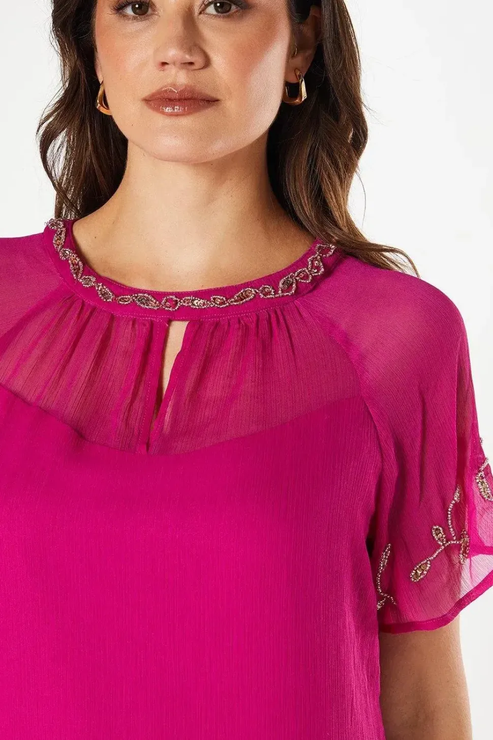 Tall Embellished Short Sleeve Shift Dress