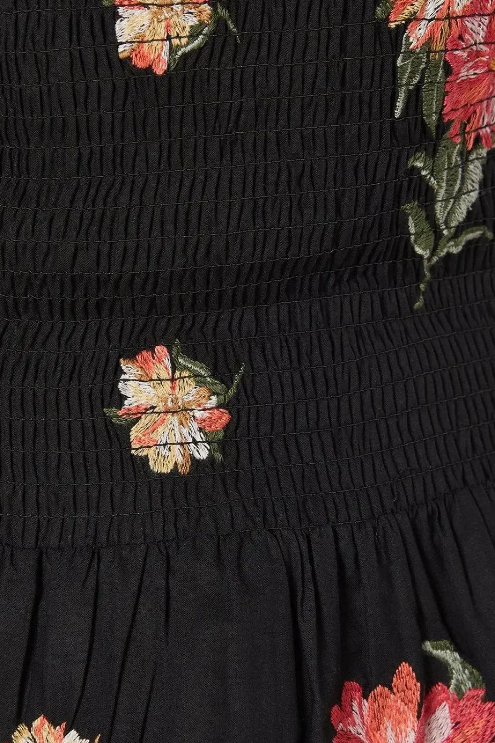Tall Embroidered Shirred Bodice Blouse