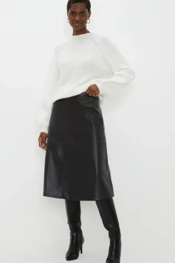 Tall Faux Leather A Line Skirt