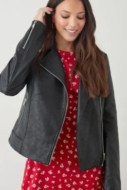 Tall Faux Leather Biker