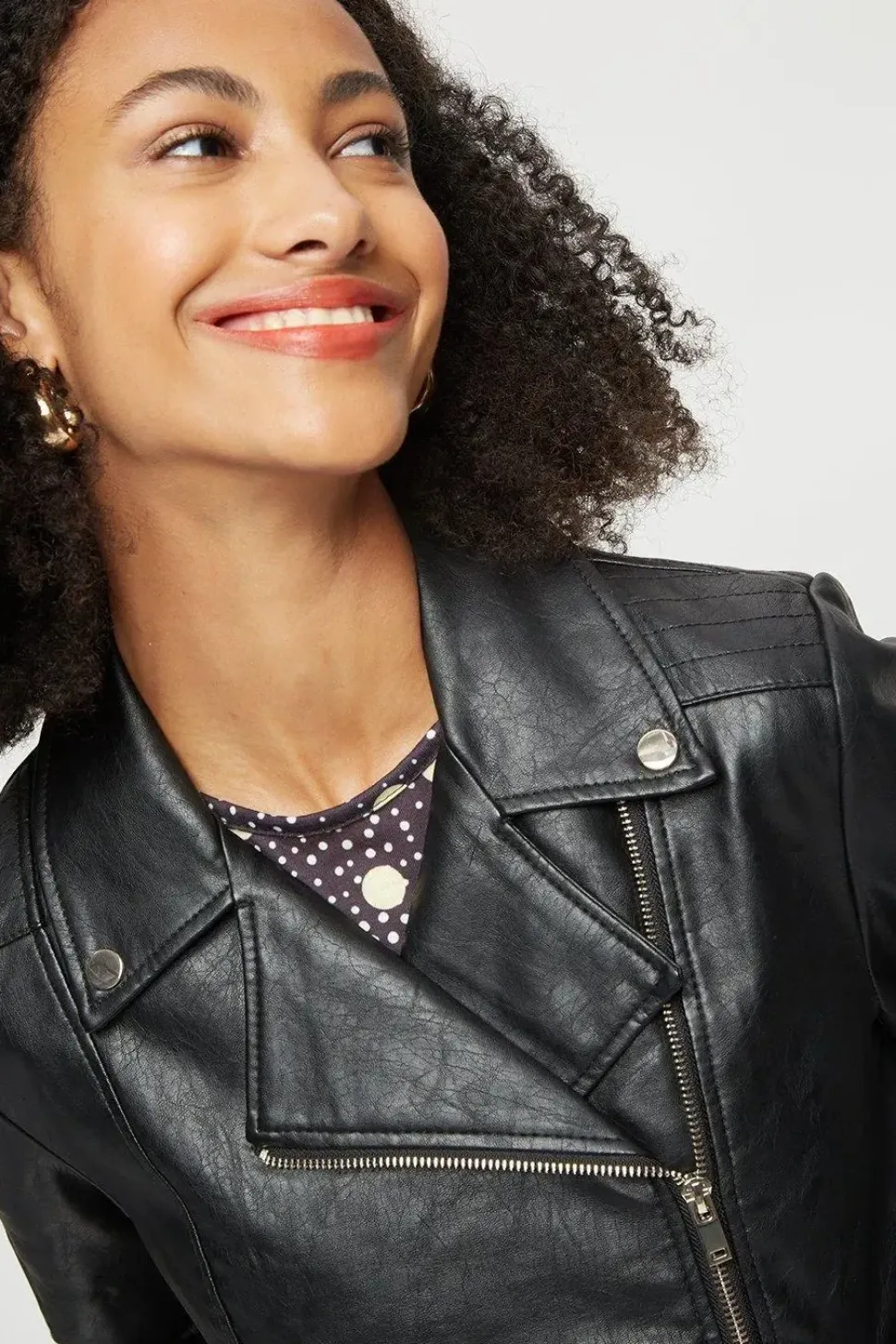Tall Faux Leather Biker