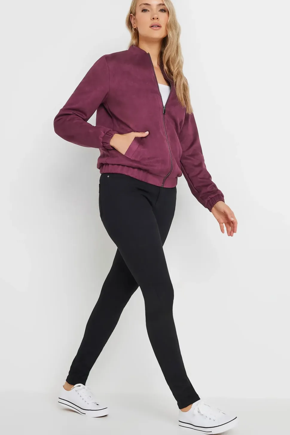 Tall Faux Suede Bomber