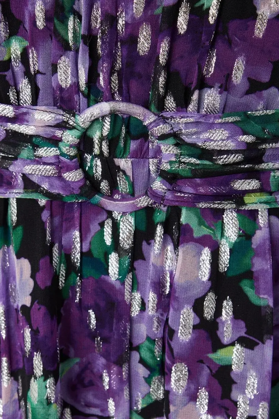 Tall Floral Metallic Ruffle Halterneck Midaxi Dress