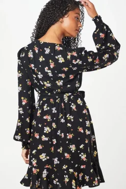 Tall Floral Print Belted Mini Dress