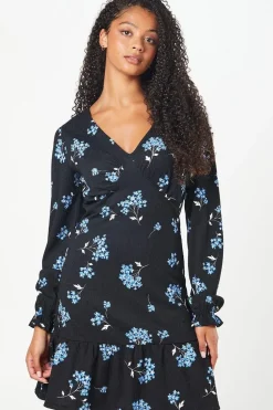 Tall Floral Ruffle Hem Mini Dress