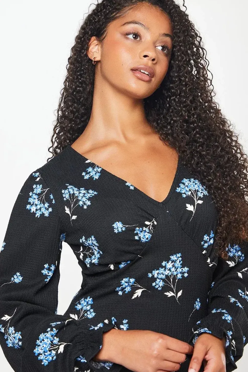 Tall Floral Ruffle Hem Mini Dress