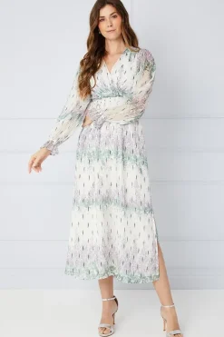 Tall Glitter Floral Printed Midi Dress