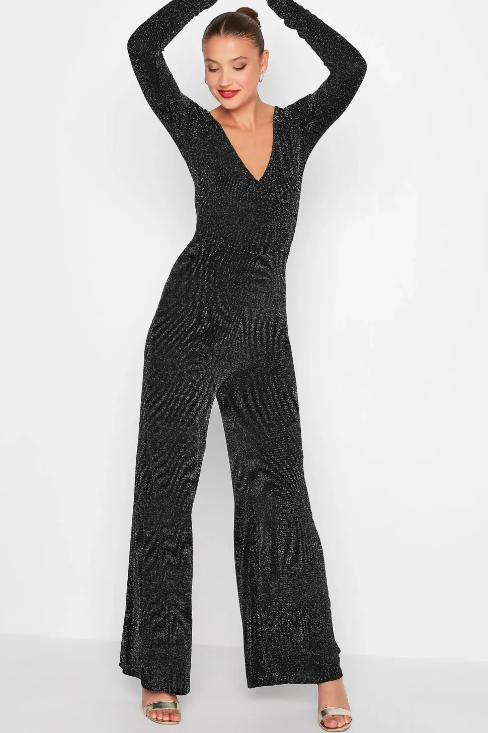 Tall Glitter Wrap Jumpsuit