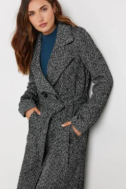 Tall Herringbone Midi Coat