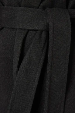 Tall Herringbone Stripe Wrap Coat