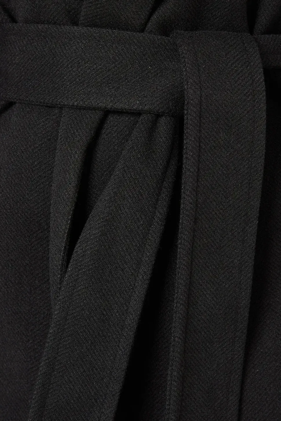 Tall Herringbone Stripe Wrap Coat