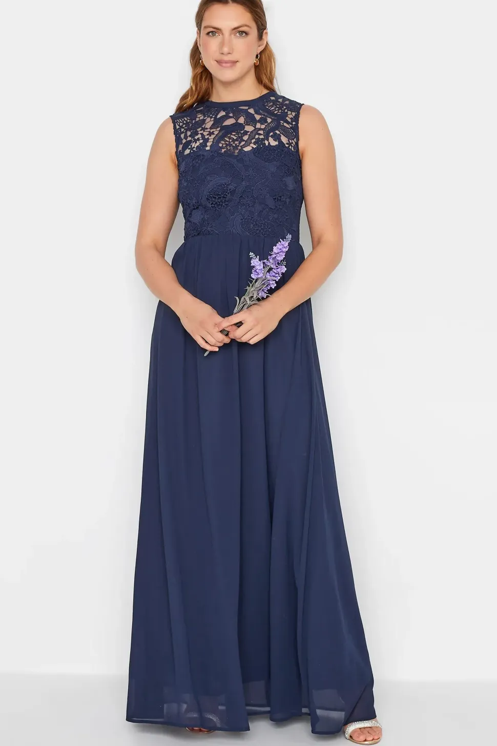Tall Lace Chiffon Maxi Dress