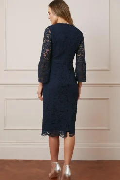 Tall Lace Flare Sleeve Midi Dress