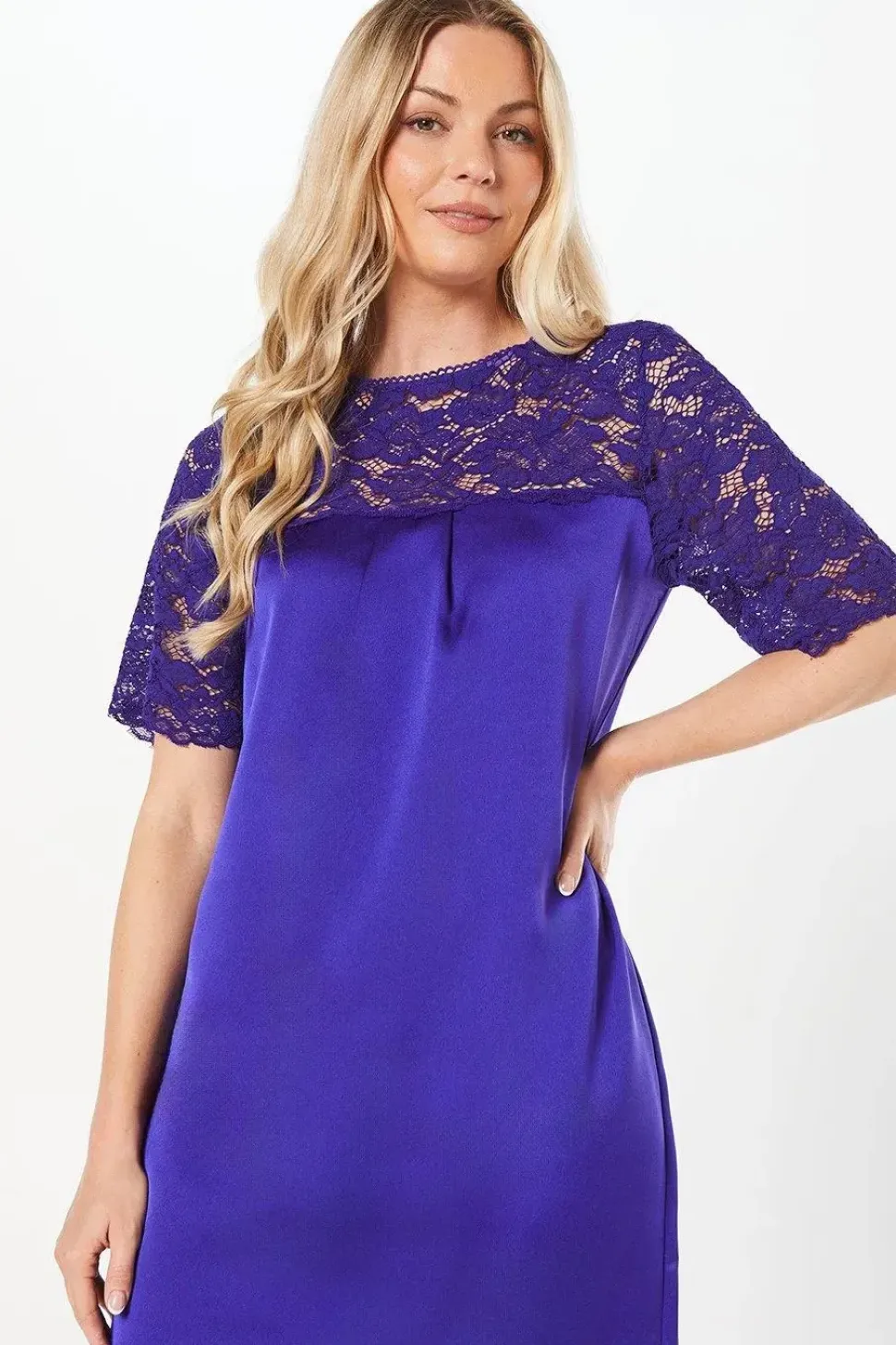 Tall Lace Short Sleeve Shift Dress