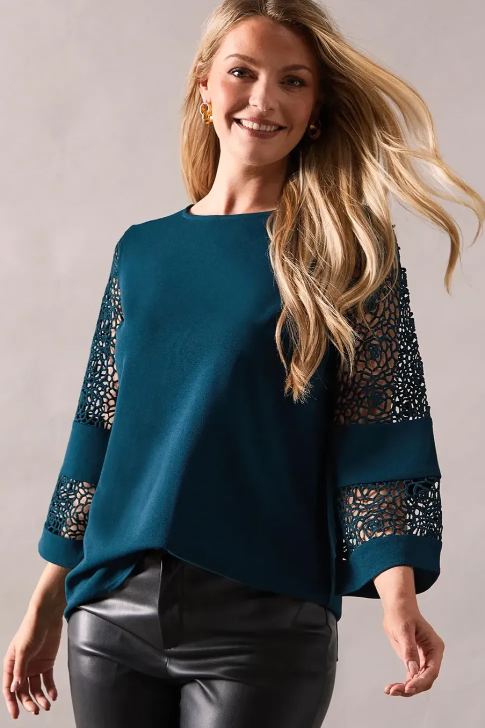 Tall Lace Sleeve Blouse