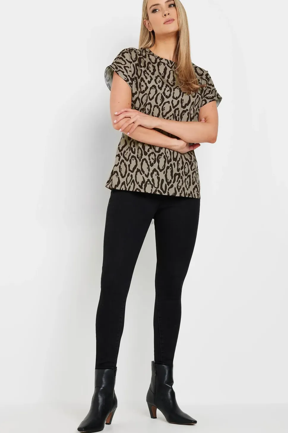 Tall Leopard Print Satin Blouse