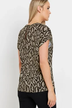 Tall Leopard Print Satin Blouse