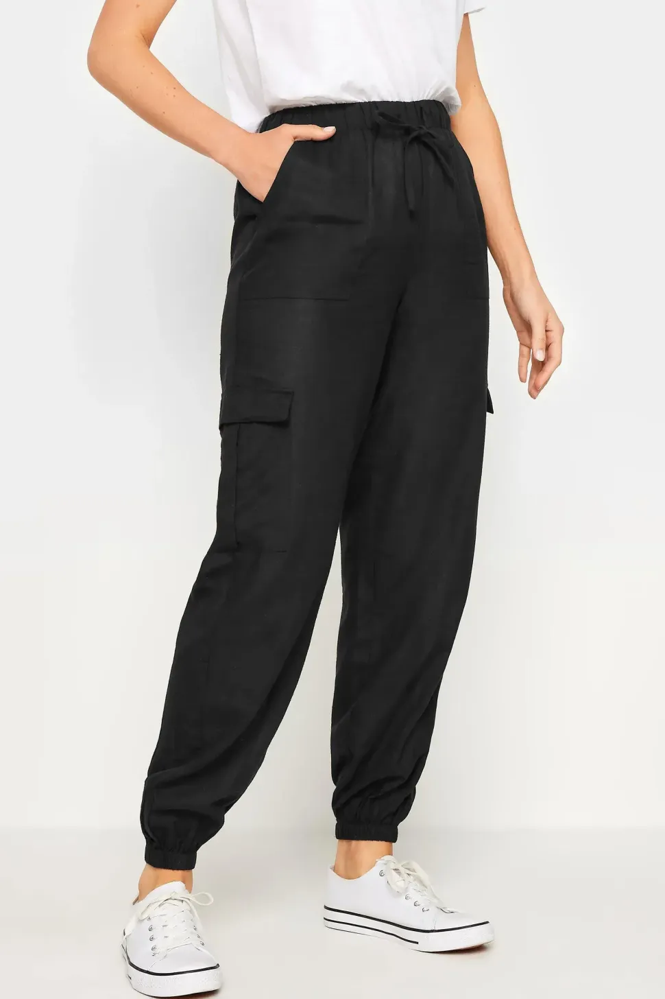 Tall Linen Cargo Trousers