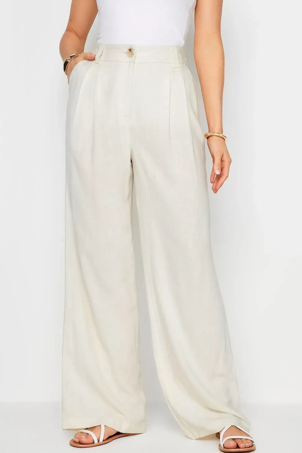 Tall Linen Wide Leg Trousers