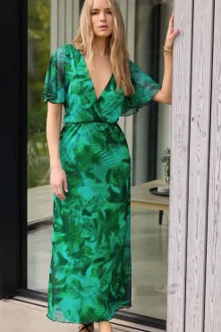 Tall Mesh Wrap Maxi Dress