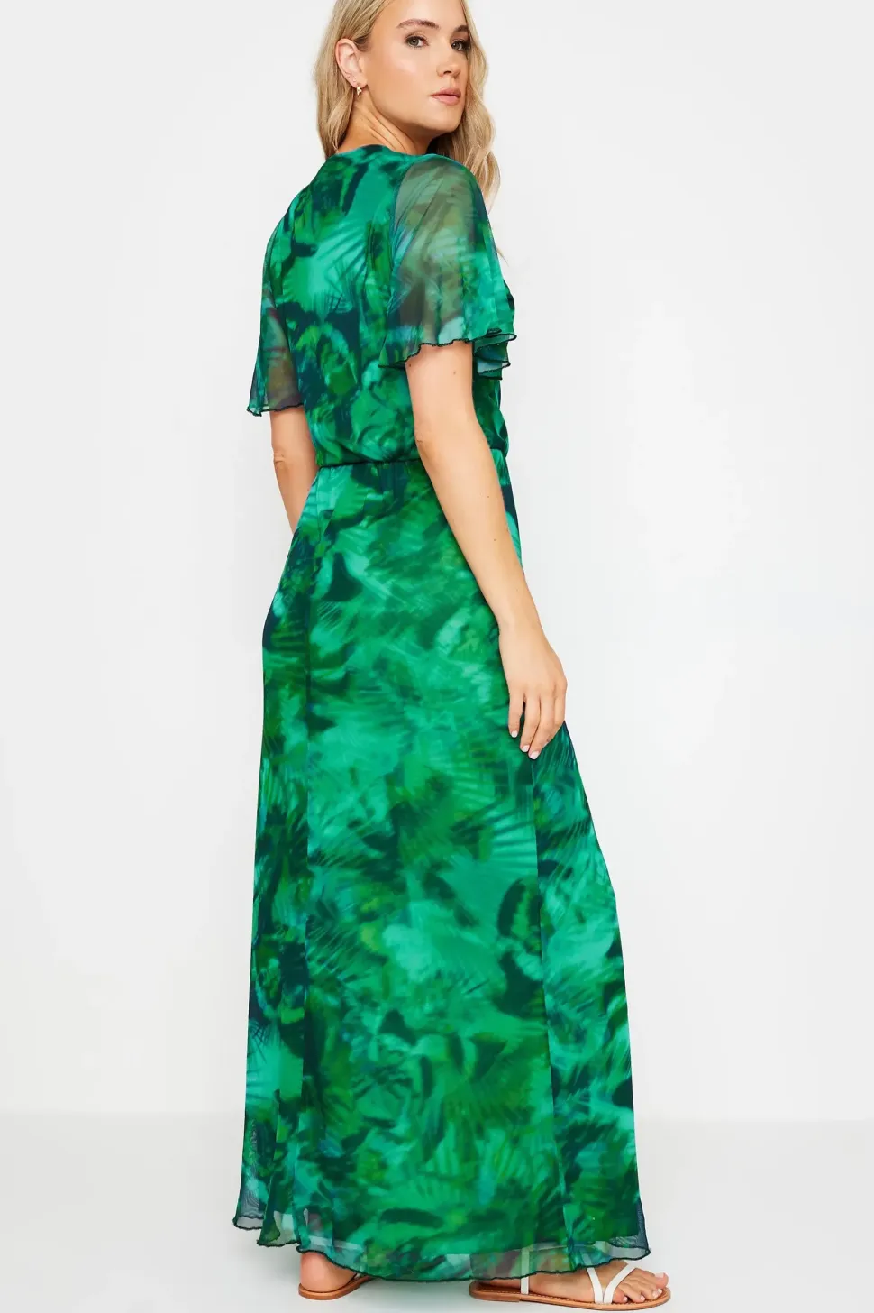 Tall Mesh Wrap Maxi Dress