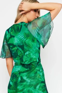 Tall Mesh Wrap Maxi Dress