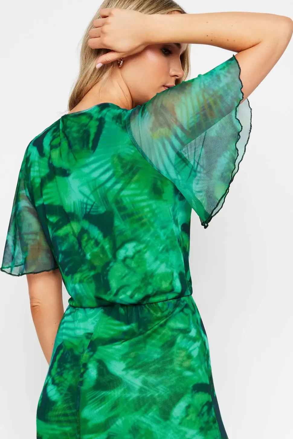 Tall Mesh Wrap Maxi Dress