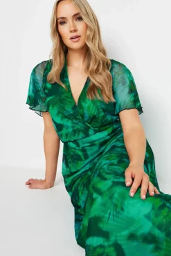Tall Mesh Wrap Maxi Dress