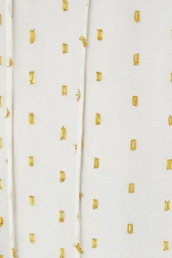 Tall Metallic Spot Tie Detail Blouse
