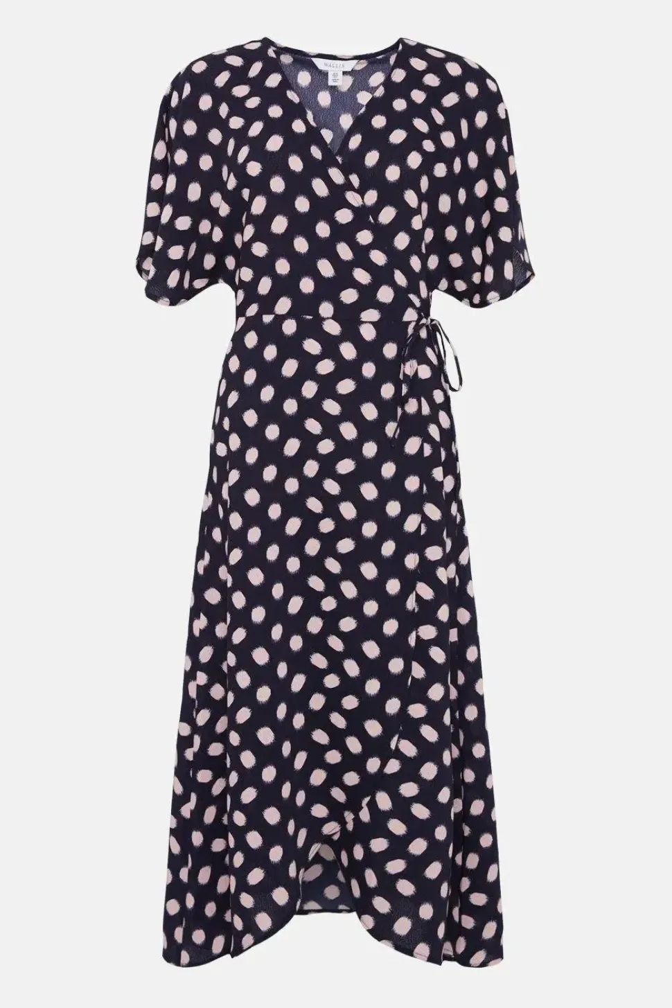 Tall Navy Spot Angel Sleeve Dress
