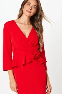 Tall Occasion Corsage Tailored Midi Dress