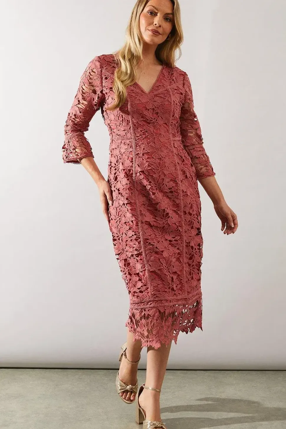 Tall Occasion Corsage Tailored Midi Dress
