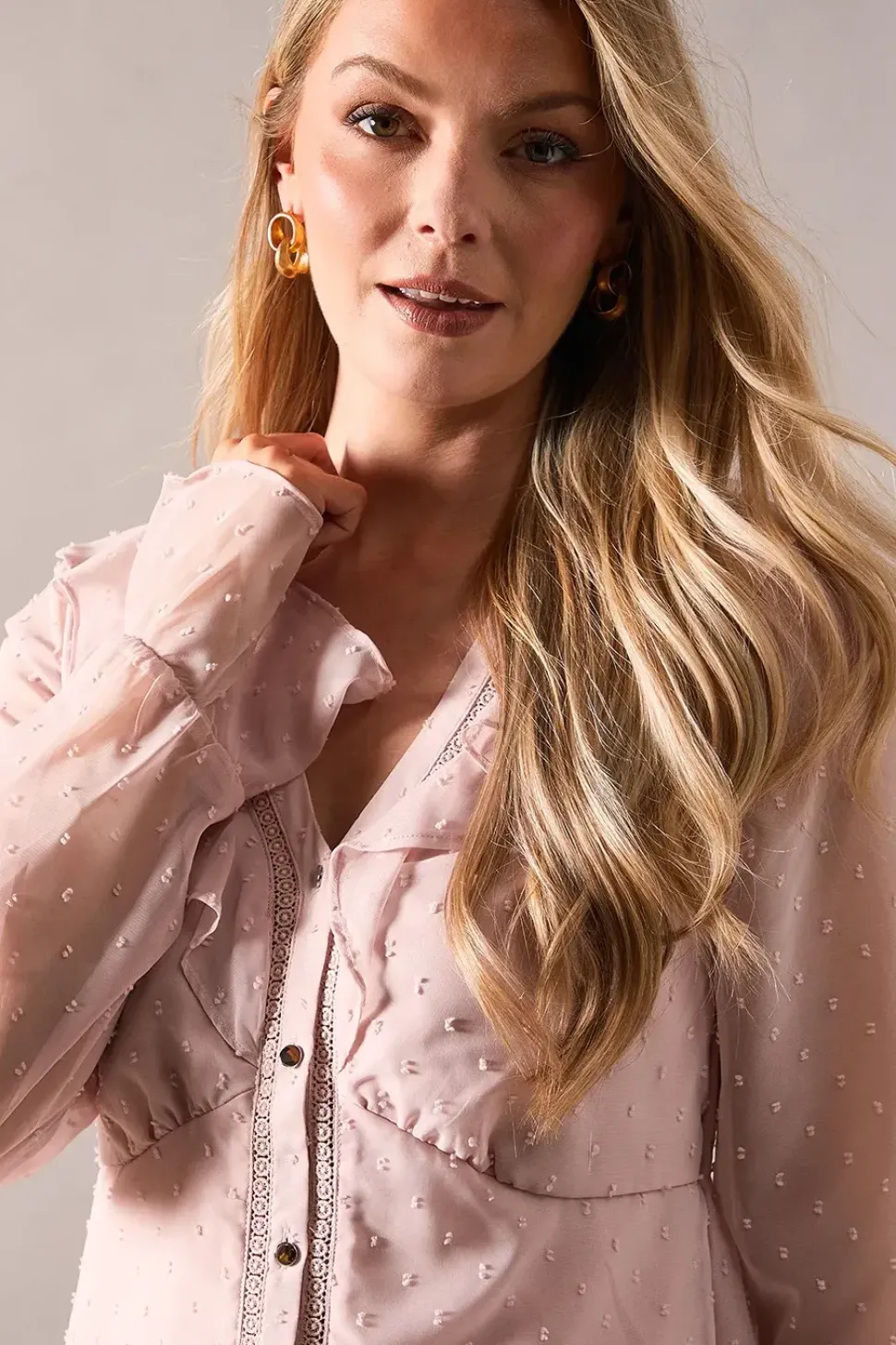 Tall Occasion Dobby Ruffle Blouse