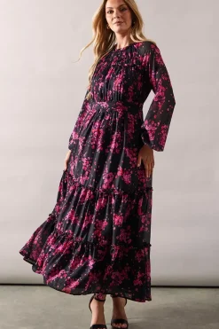 Tall Occasion Floral Micro Ruffle Midaxi Dress