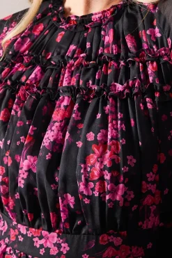 Tall Occasion Floral Micro Ruffle Midaxi Dress