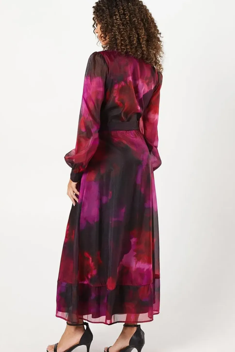 Tall Occasion Floral Organza Shirt Midi Dress