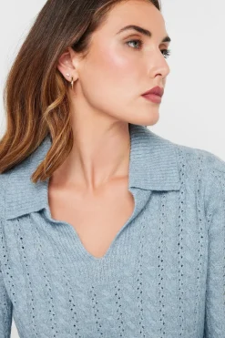 Tall Open Collar Cable Knit Jumper