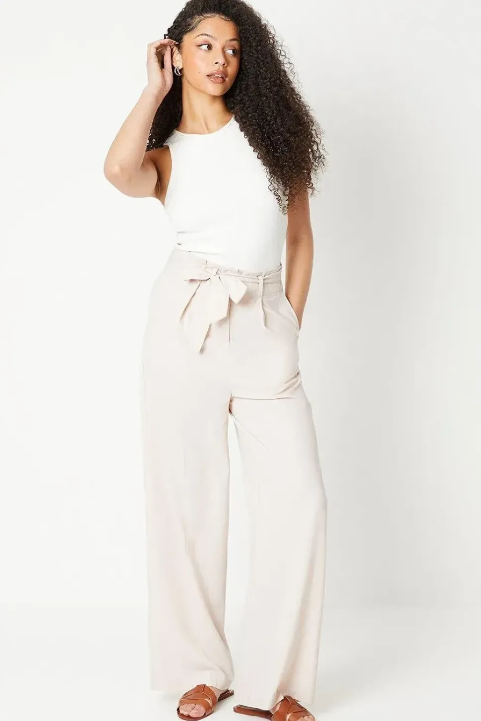 Tall Paperbag Straight Leg Trouser
