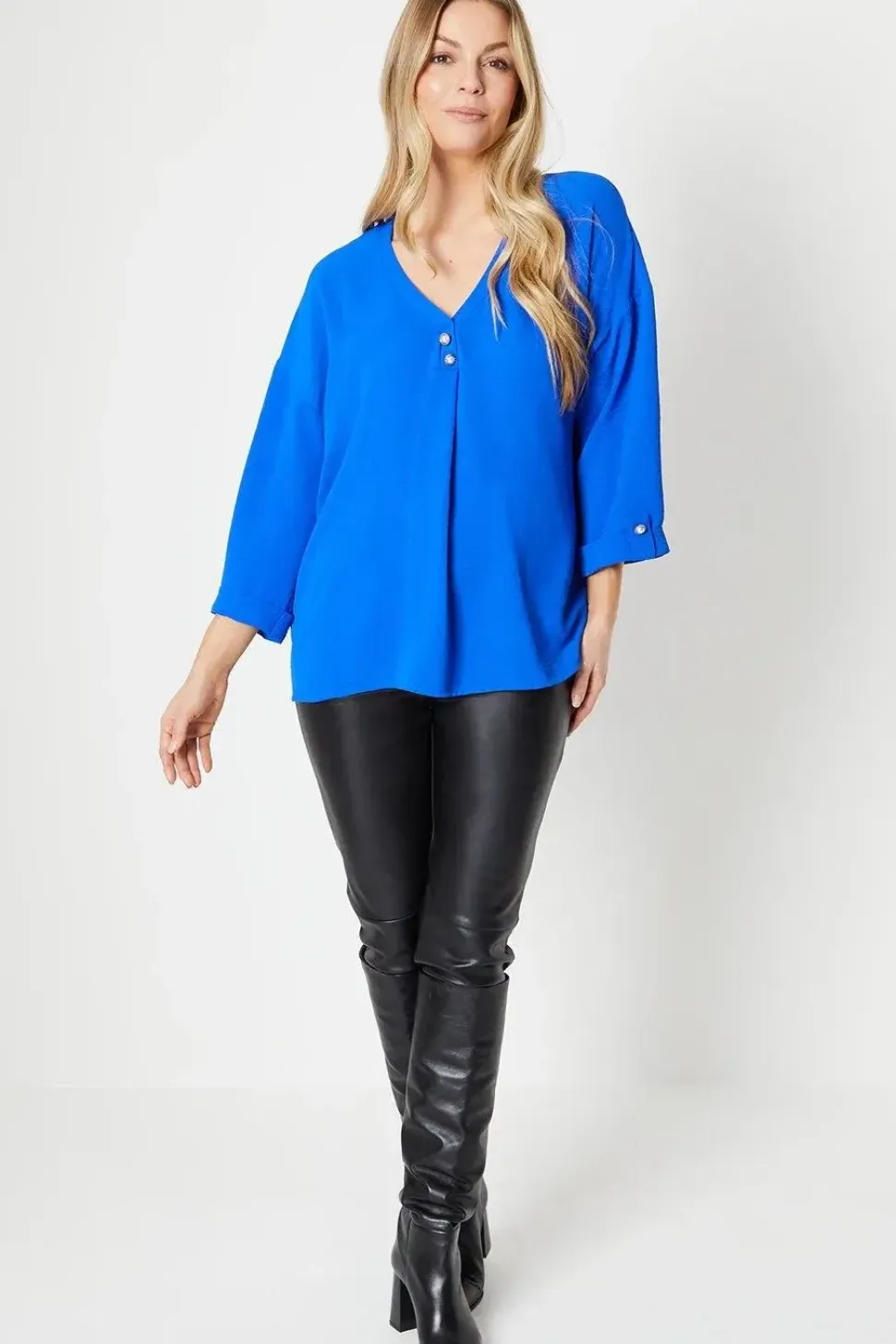 Tall Pearl Button Longline Shirt