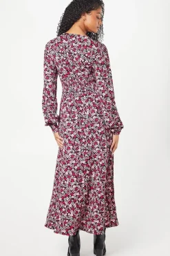 Tall Pink Ditsy Wrap Midi Dress
