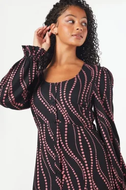 Tall Pink Spot Scoop Neck Shirt Dress