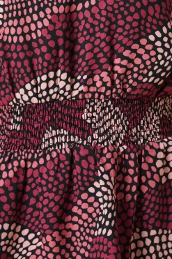 Tall Pink Spot V Neck Shirred Waist Blouse