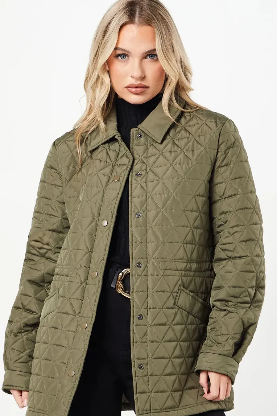 Tall Quilted Padded Collar Short Puffer Coat
