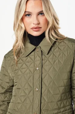 Tall Quilted Padded Collar Short Puffer Coat